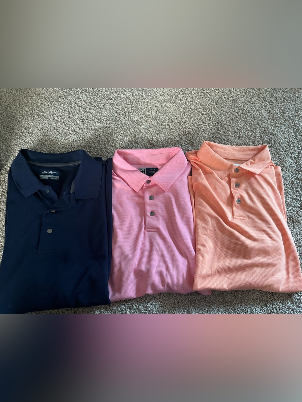 Hogan Men’s Polo Shirts - Navy, Pink, Peach